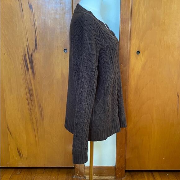 Brown Cable Knit Sweater Well Worn in the right way. Boho to Preppy, Casual Fall - Picture 4 of 5